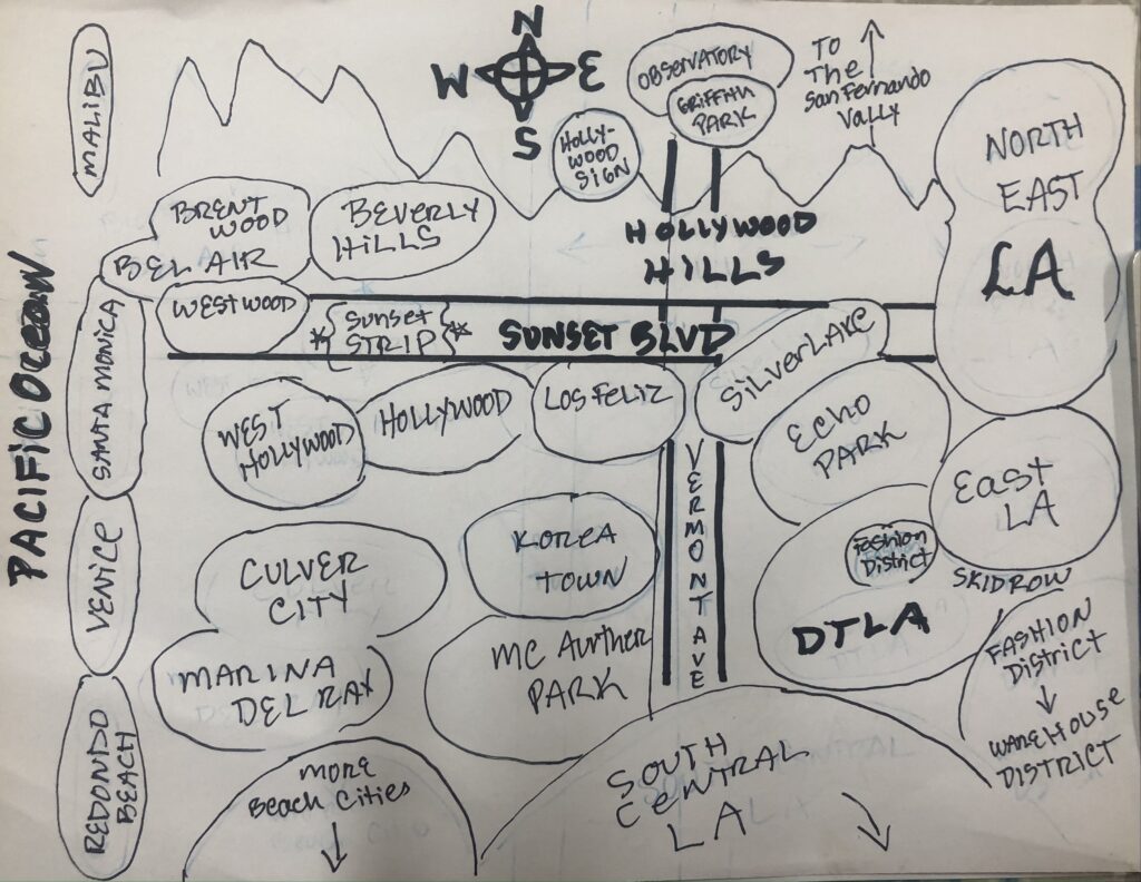 Plan des quartiers de Los Angelès